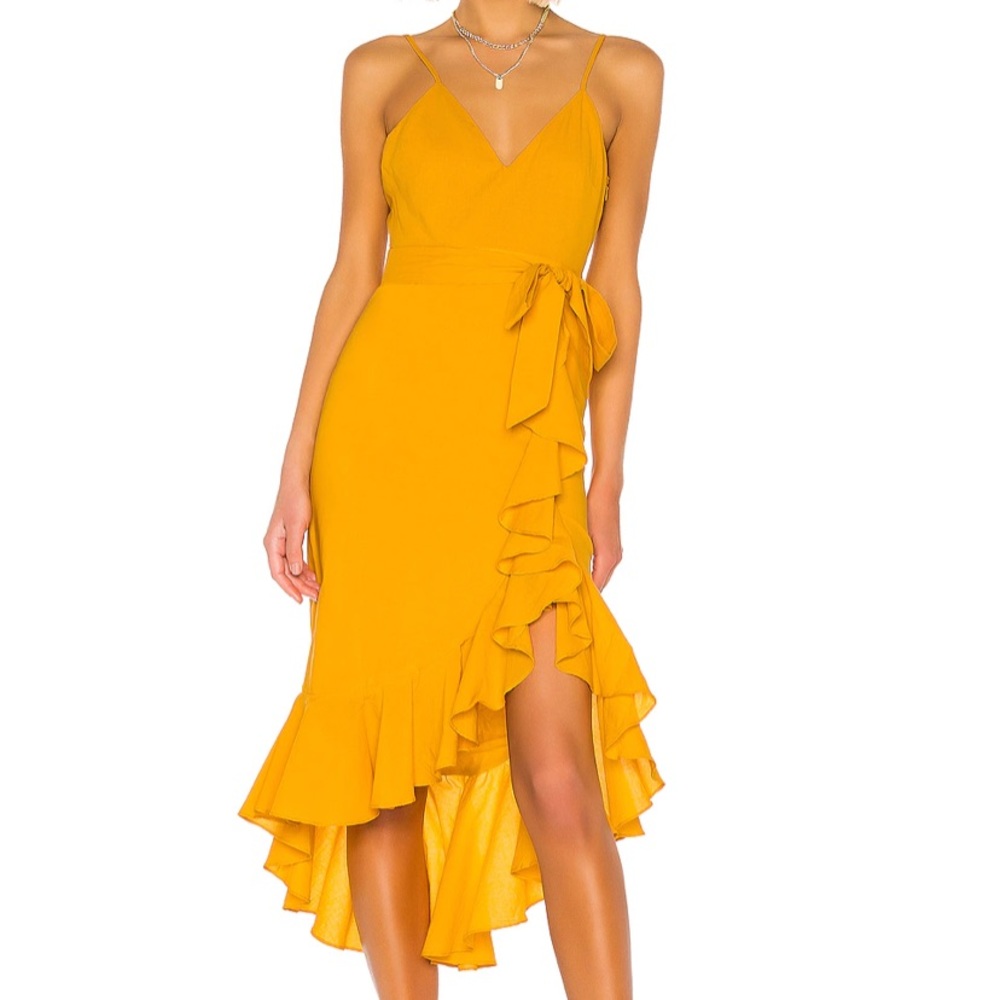 Bridget Midi Dress in Sunflower Yellow